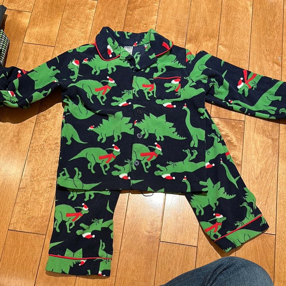 Gap Kids Dinosaur Pajamas - Green and Black